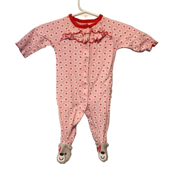 Just One You Carters Girls Infant Baby Size Newborn Pink 1 piece bodysuit sleepe - Picture 1 of 5